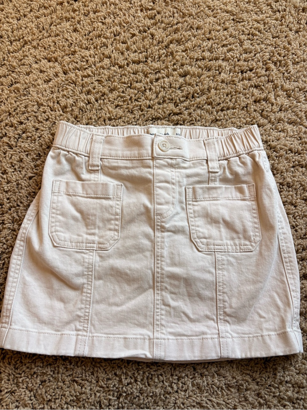 Abercrombie Kids Cream Denim Pocket Skirt